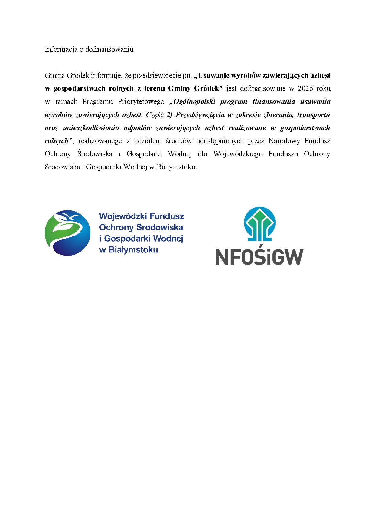 Informacja Azbest
